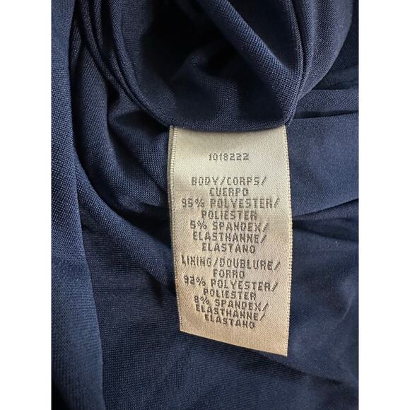 Halston Mini Dress Navy Blue Catalina Sequin V Neck Caftan Cocktail $425 - Picture 5 of 8